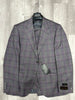 Tiglio Luxe Prosecco Grey/Purple Plaid Modern Fit, TL3319, Pure Wool Suit & Vest (SIZE 42L ONLY)