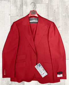 Tiglio Rosso Orvietto Red Wool Suit/Vest  (Single Pleated Regular Fit) (SIZE 42R, 48R & 48L ONLY)