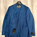 Tiglio Luxe Prosecco  Modern Fit, TL3121, Pure Wool Suit & Vest Teal Blue/Grey Pinstripe