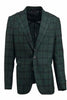 Tiglio Luxe Hunter Green with Black Windowpane Veneto/THP Slim Fit Half Lined, Pure Wool Jacket TL3362