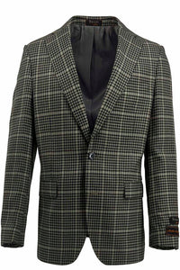 Tiglio Luxe Dolcetto Modern Fit, Pure Wool Jacket Pistachio with Black Check TL2715