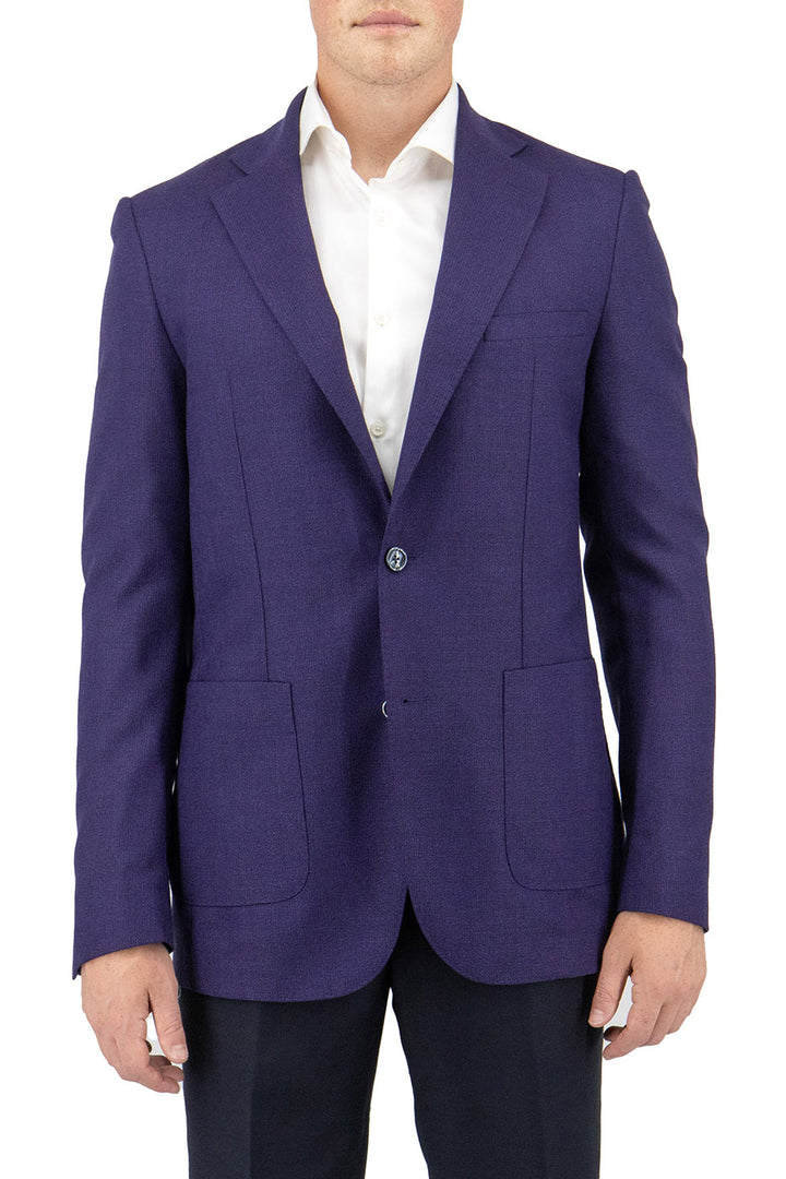 Tiglio Luxe Purple Veneto/THP Slim Fit Half Lined, Pure Wool Jacket TL3376