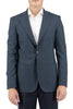 Tiglio Luxe Navy and Green Mini Windowpane Veneto/THP Slim Fit Half Lined, Pure Wool Jacket TL4228