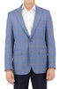 Tiglio Luxe Sky Blue with Gold and Brown Windowpane Dolcetto Modern Fit, Pure Wool Jacket TL4253