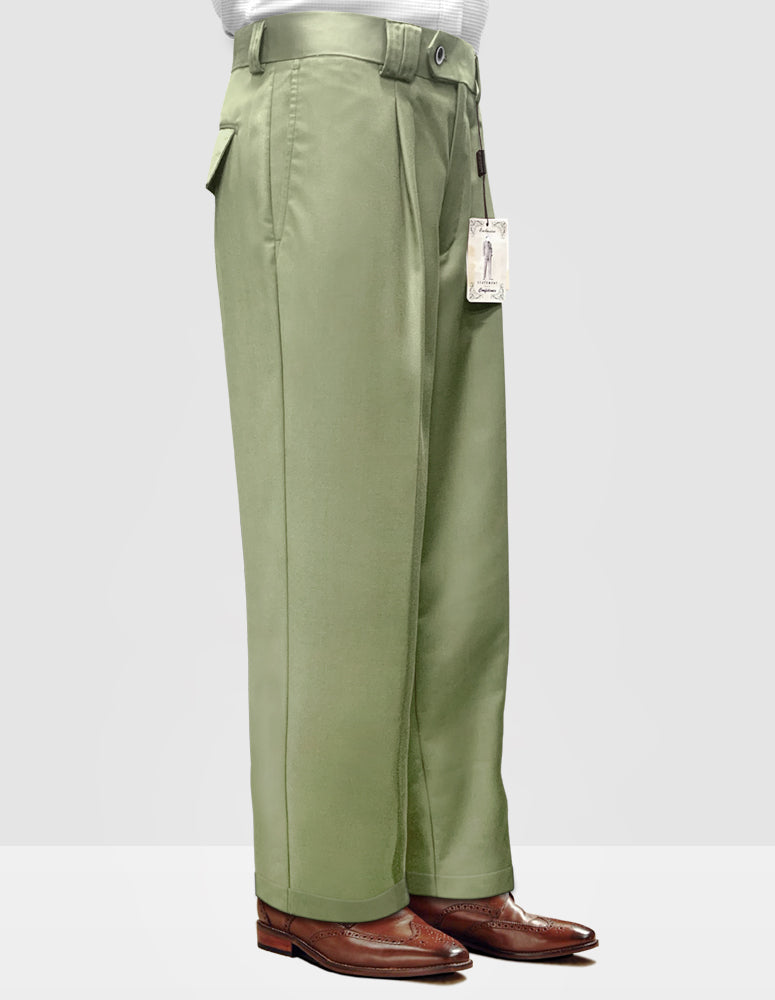 STATEMENT CLOTHING | ﻿SOLID COLOR WIDE LEG PANTS WP-100-APPLEGREEN