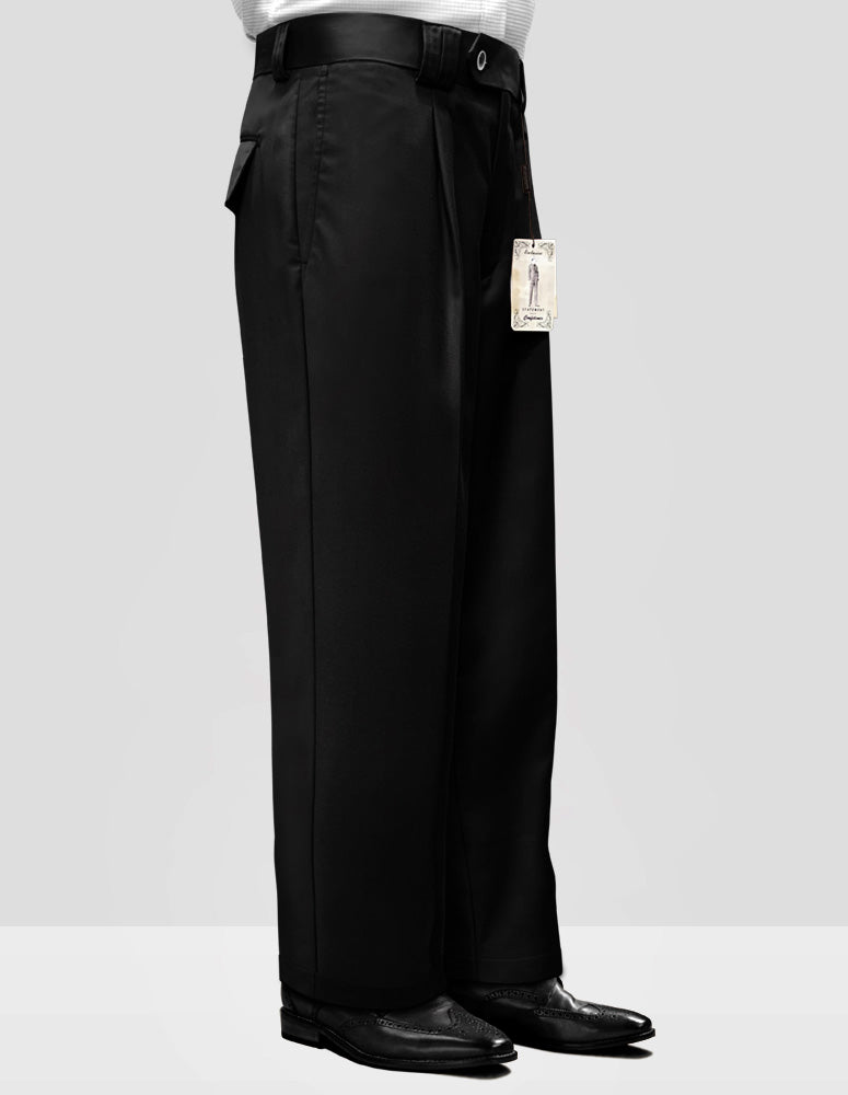 STATEMENT CLOTHING | ﻿SOLID COLOR WIDE LEG PANTS WP-100-BLACK