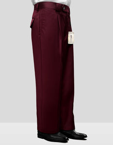 STATEMENT CLOTHING | ﻿SOLID COLOR WIDE LEG PANTS WP-100-BURGUNDY