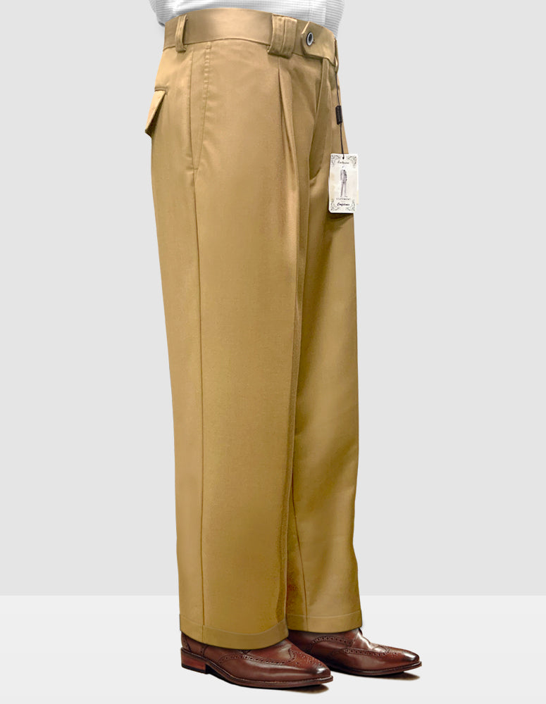 STATEMENT CLOTHING | ﻿SOLID COLOR WIDE LEG PANTS WP-100-CAMEL