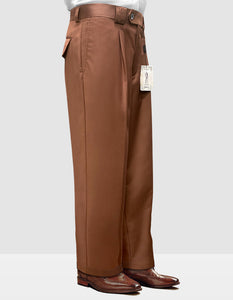 STATEMENT CLOTHING | ﻿SOLID COLOR WIDE LEG PANTS WP-100-COPPER