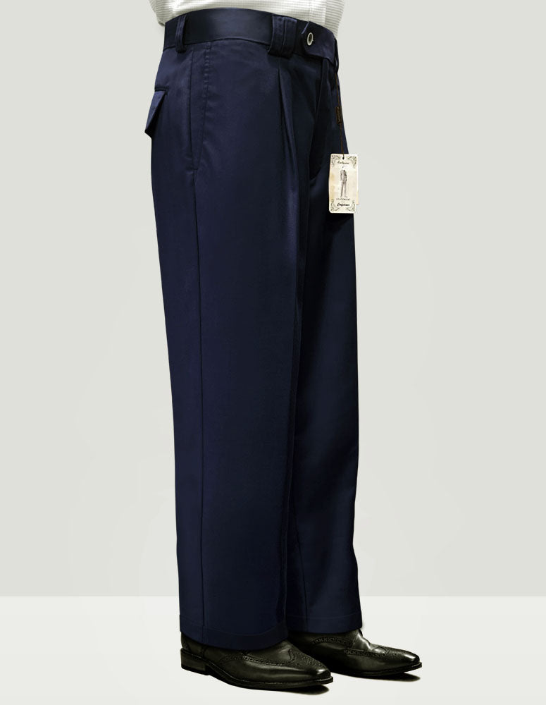 STATEMENT CLOTHING | ﻿SOLID COLOR WIDE LEG PANTS WP-100-NAVY