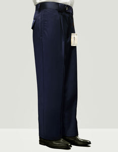 STATEMENT CLOTHING | ﻿SOLID COLOR WIDE LEG PANTS WP-100-NAVY