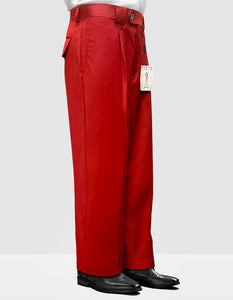 STATEMENT CLOTHING | ﻿SOLID COLOR WIDE LEG PANTS WP-100-RED