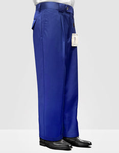 STATEMENT CLOTHING | ﻿SOLID COLOR WIDE LEG PANTS WP-100-ROYALBLUE