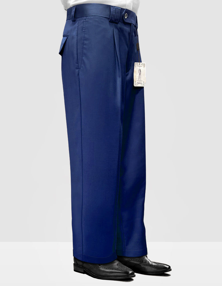 STATEMENT CLOTHING | ﻿SOLID COLOR WIDE LEG PANTS WP-100-SAPPHIRE