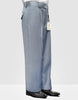 STATEMENT CLOTHING | ﻿SOLID COLOR WIDE LEG PANTS WP-100-STEELBLUE