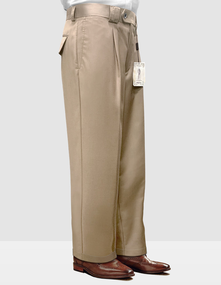 STATEMENT CLOTHING | ﻿SOLID COLOR WIDE LEG PANTS WP-100-TAN