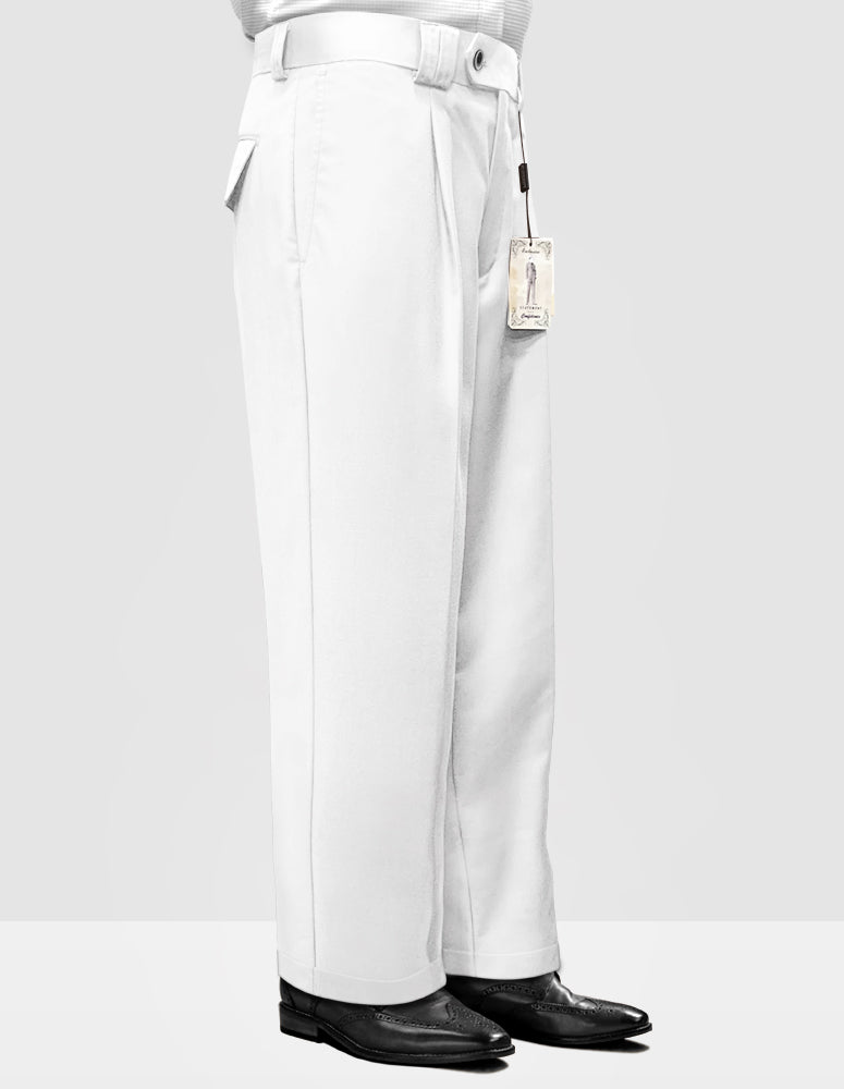 STATEMENT CLOTHING | ﻿SOLID COLOR WIDE LEG PANTS WP-100-WHITE