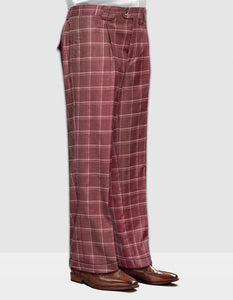 STATEMENT CLOTHING | ﻿WIDE LEG PLAID PANTS WP-101-BRICK