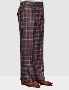 STATEMENT CLOTHING | ﻿WIDE LEG PLAID PANTS WP-101-BROWN