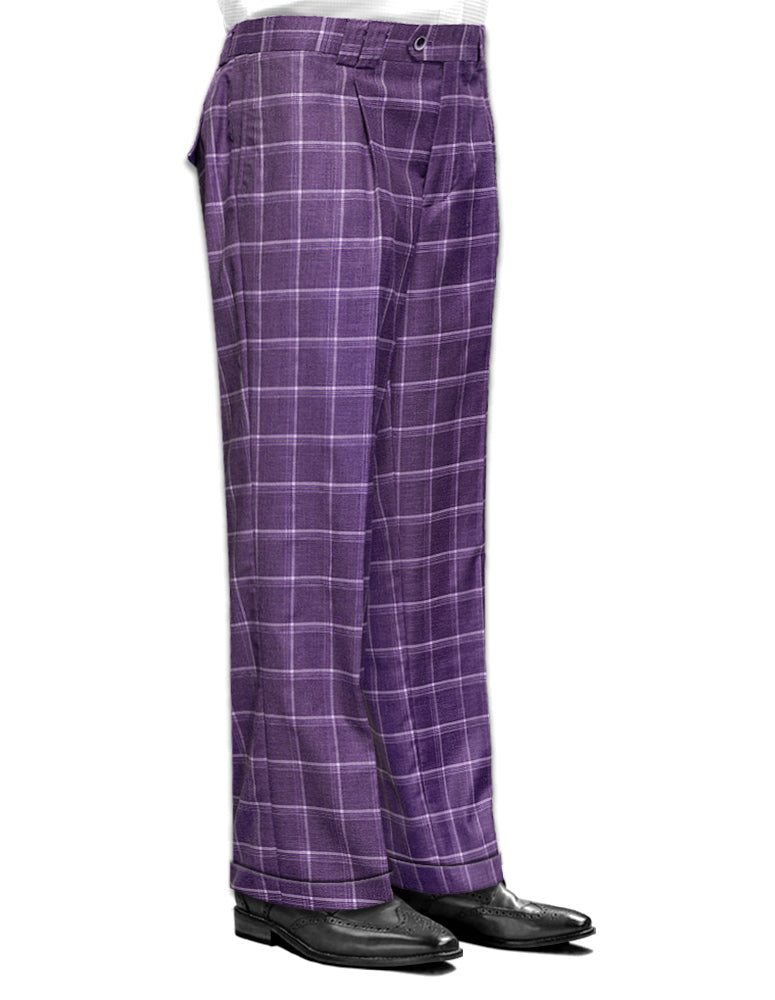 STATEMENT CLOTHING | ﻿WIDE LEG PLAID PANTS WP-101-MAUVE