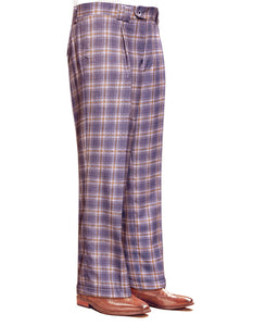 STATEMENT CLOTHING | ﻿WIDE LEG PLAID PANTS WP-102-LAVENDER