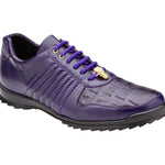 Belvedere - Astor, Genuine Hornback Caiman Crocodile and Soft Calf Sneaker - Purple - 33599