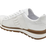 BELVEDERE BLAKE Genuine Ostrich / Soft Italian Calf Shoe - White 33629