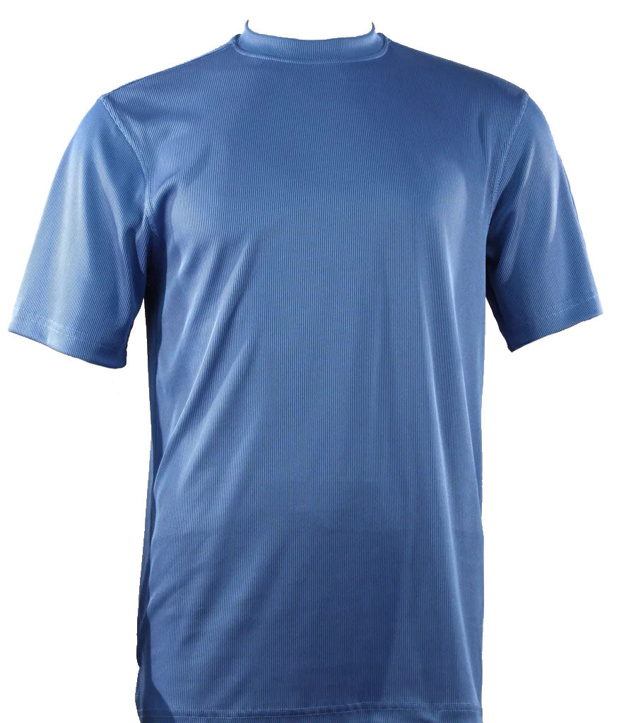Bassiri S/S Mock-Neck Blue T-Shirt 218