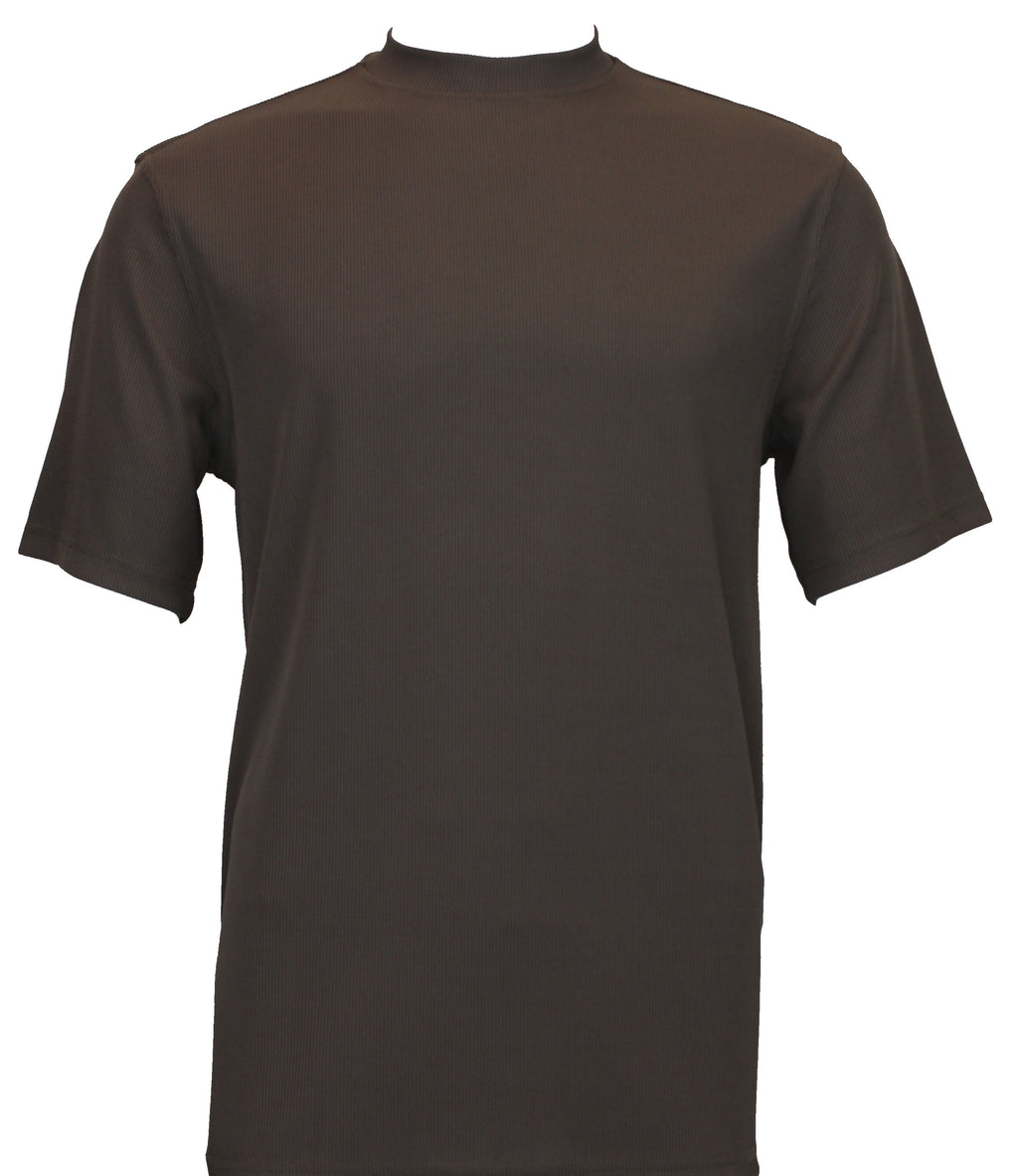 Bassiri S/S Mock-Neck Brown T-Shirt 218