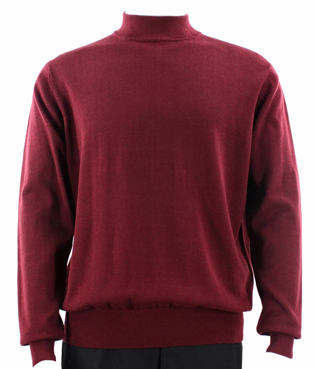 Bassiri L/S Mock-Neck Burgundy Sweater 630