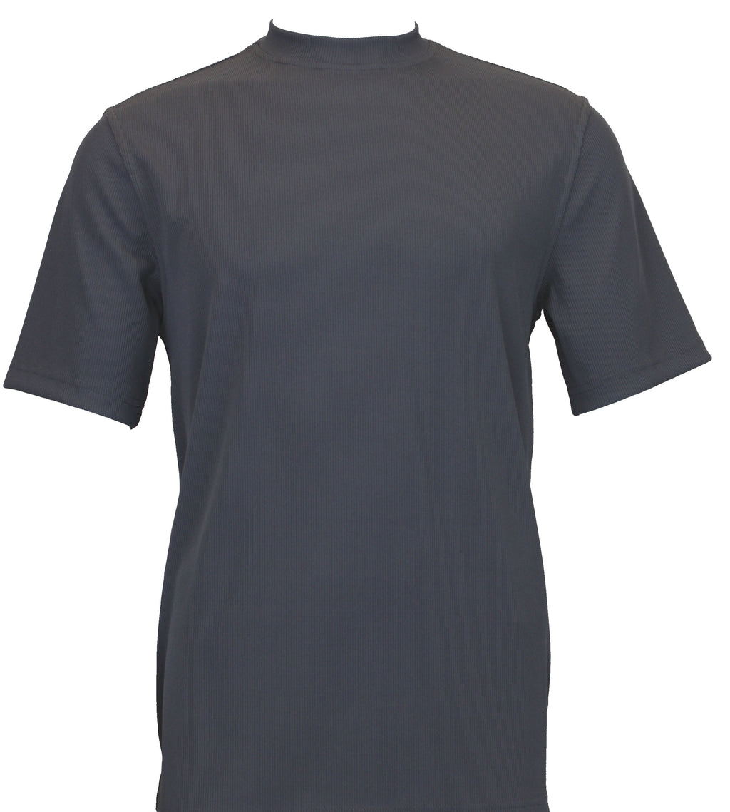 Bassiri S/S Mock-Neck Charcoal T-Shirt 218