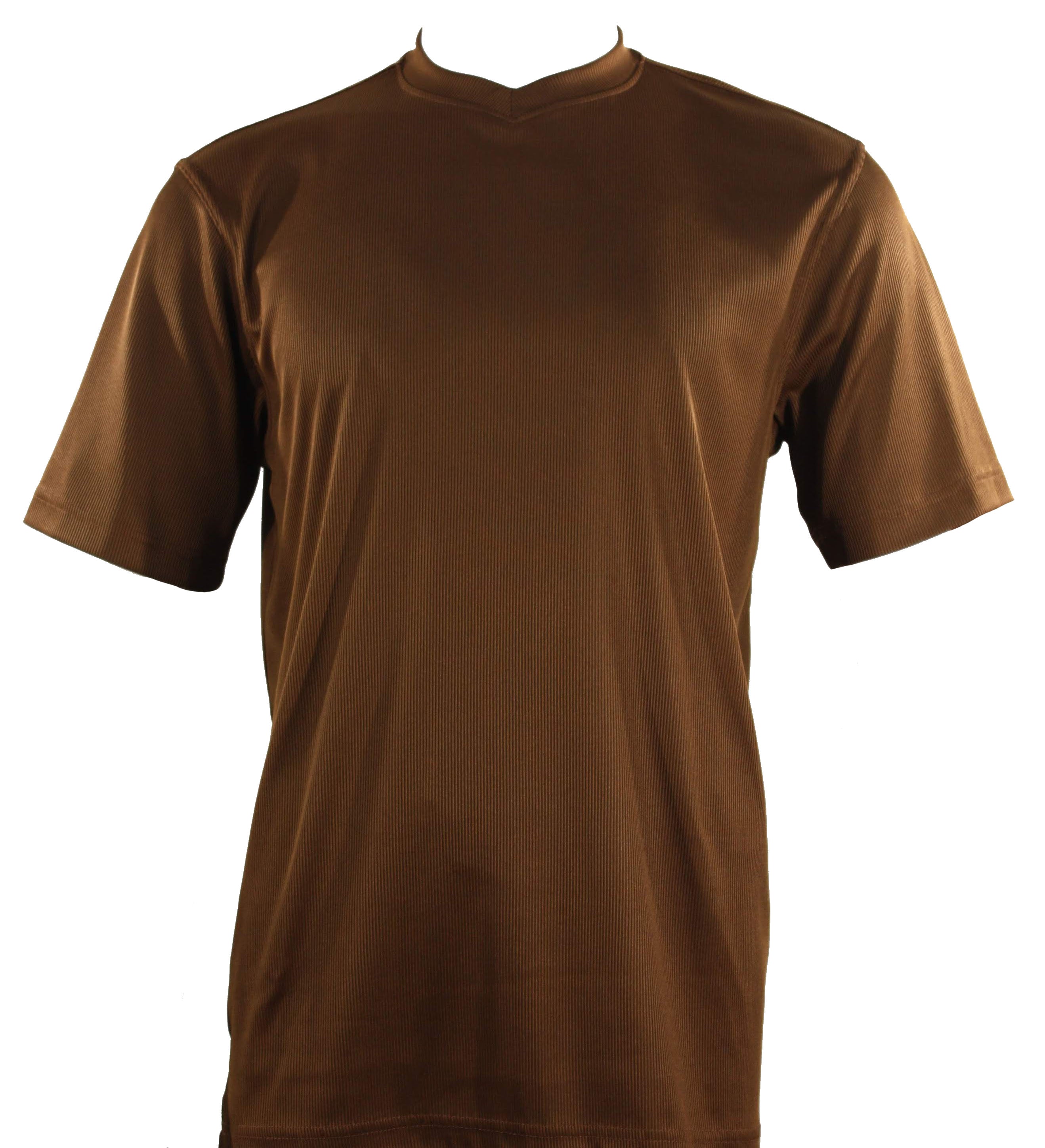 Bassiri S/S V-Neck Cognac T-Shirt 219