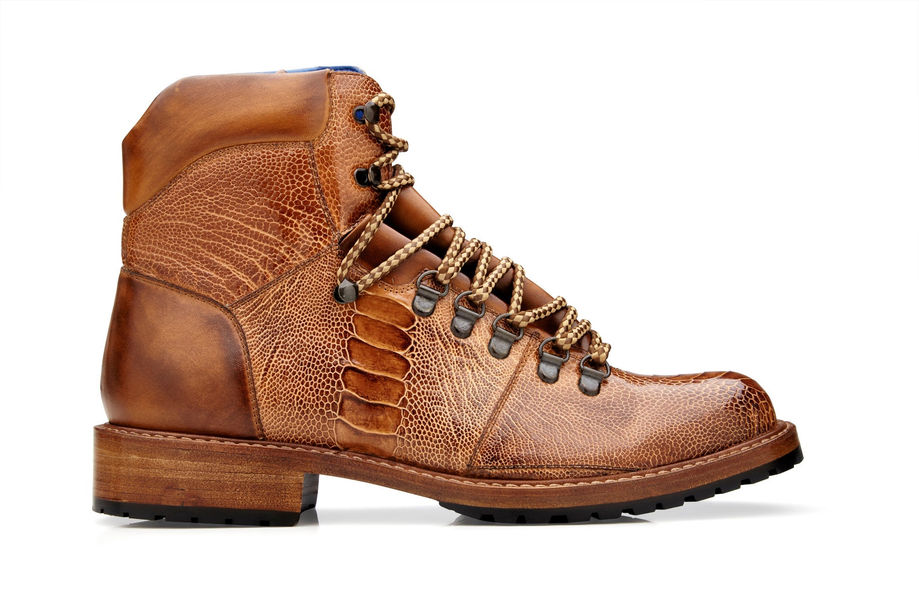Belvedere - Como, Genuine Ostrich Leg and Italian Leather Boot - Antique Brandy - CB5