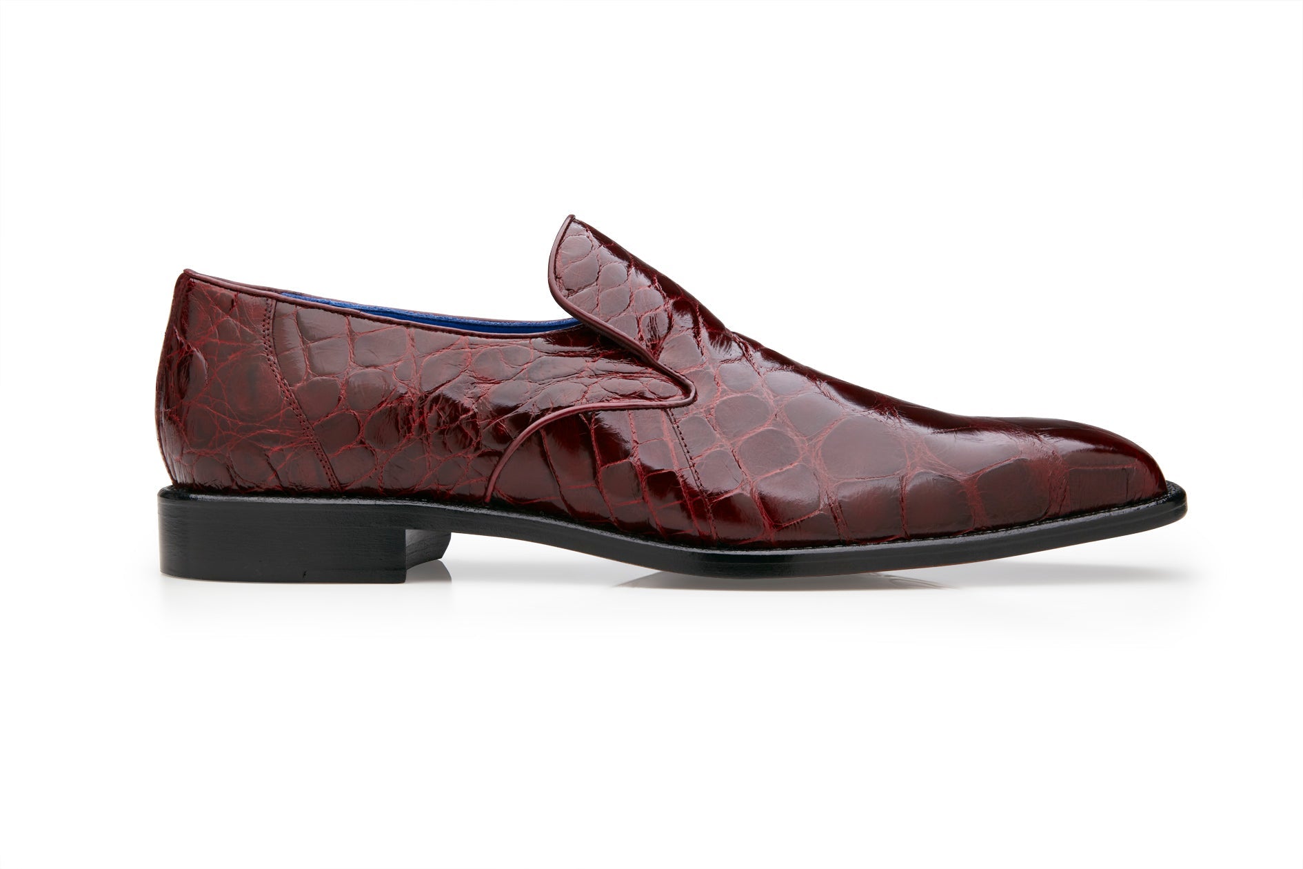 Belvedere - Genova, Genuine Alligator Slip-on Dress Shoe - Dark Burgundy - R53