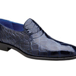 Belvedere - Genova, Genuine Alligator Slip-on Dress Shoe - Navy - R53