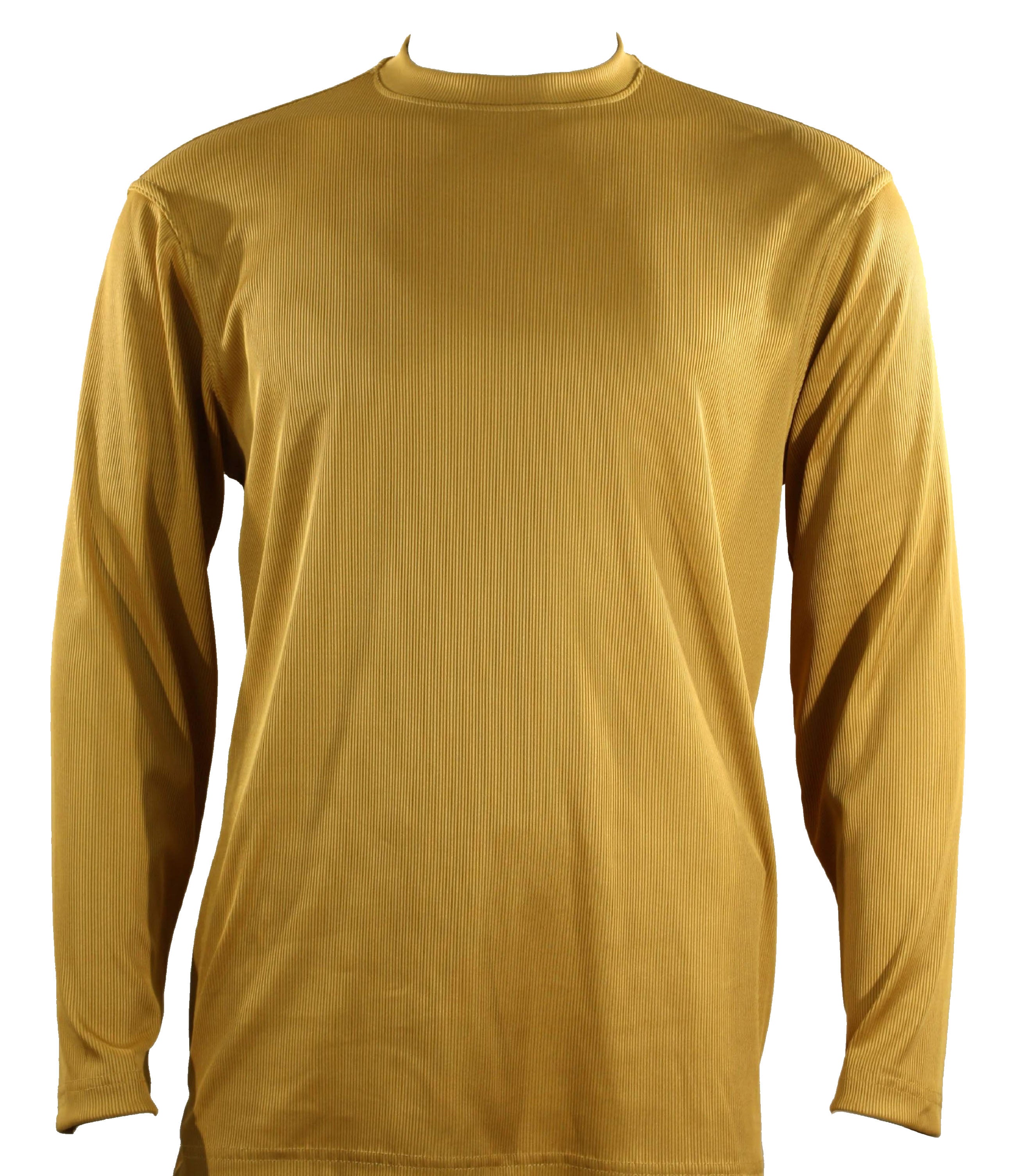 Bassiri L/SL Ribbed Mock-Neck Gold T-Shirt 628