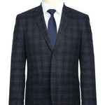 RENOIR Blue 2-Piece Slim Fit Checked Suit 293-27