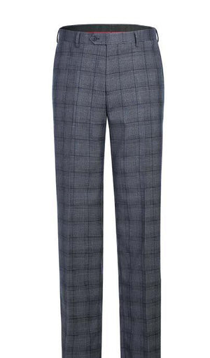 RENOIR Gray 2-Piece Classic Fit Checked Suit 293-30