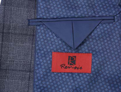 RENOIR Gray 2-Piece Classic Fit Checked Suit 293-30