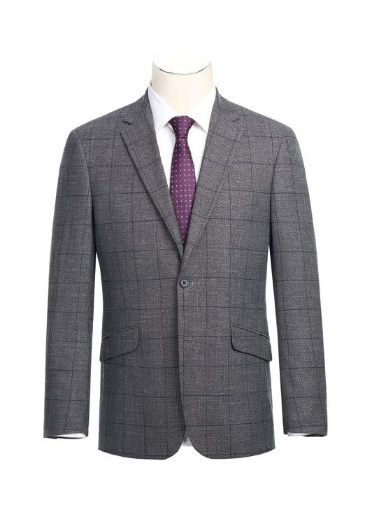 Alessandro Vitello by Renoir New Slim Fit Checked Gray Suit 293-31