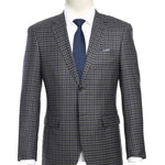 RENOIR Slim Fit Wool Checked Gray Blazer 563-10