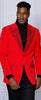 INSOMNIA MZS-532 Slim fit Red Velvet & Rhinestones Sport Coat
