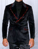 INSOMNIA MZV-531 Black Red Velvet Sport Coat