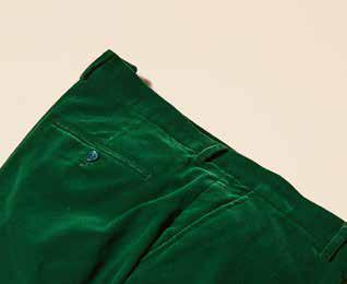 The Inserch Velvet Pants P502-201 Green Sapphire are crafted with a modern fit, highlighted by a visible back pocket and belt loops.