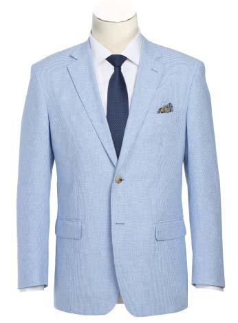 Alessandro Vitello by Renoir Classic Fit Sport Coat 610-6 displayed on a mannequin, paired with a white dress shirt, navy tie, and pocket square, showcasing a classic notch lapel.