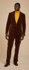 Inserch Single Breasted Peak Lapel Velvet Suit BL007-184 Brown Sugar