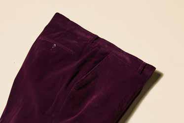 Inserch Velvet Flat Front Pants P502-166 Deep Violet