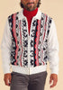 Inserch 3D Intarsia Full Zip Sweater SW907-02 White