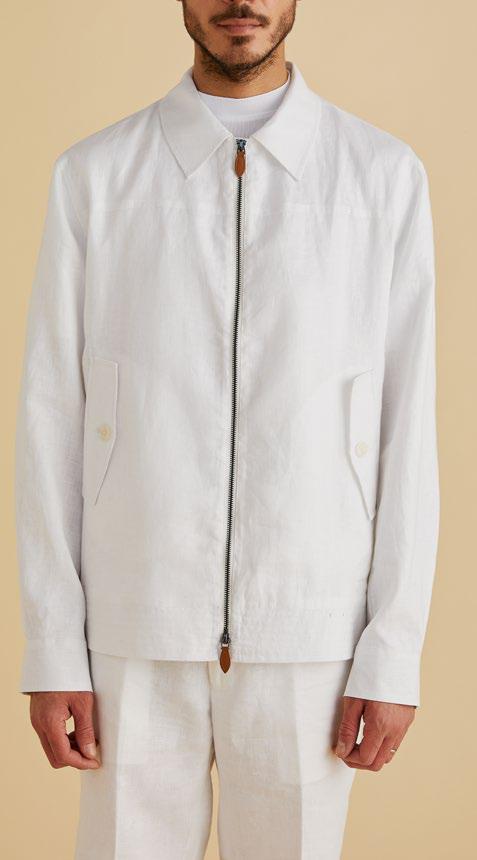 Inserch Linen Harrington Jacket Suit JS661-00002 White