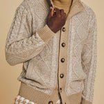 Inserch Marled Cable Cardigan SW905-84 Tan